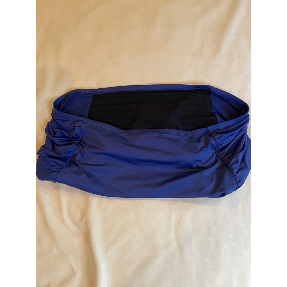 Apt. 9 Womens Navy Blue Ruched High Waisted Bikini Bottoms Size 2X Full Coverage - Picture 11 of 11